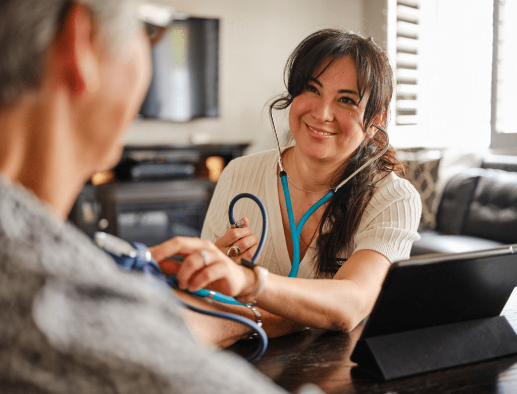 Healthcare practitioner taking care of patient