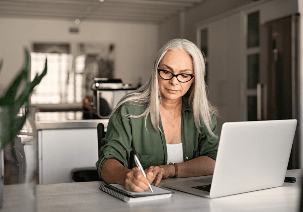 Person creating a fundraising email campaign.