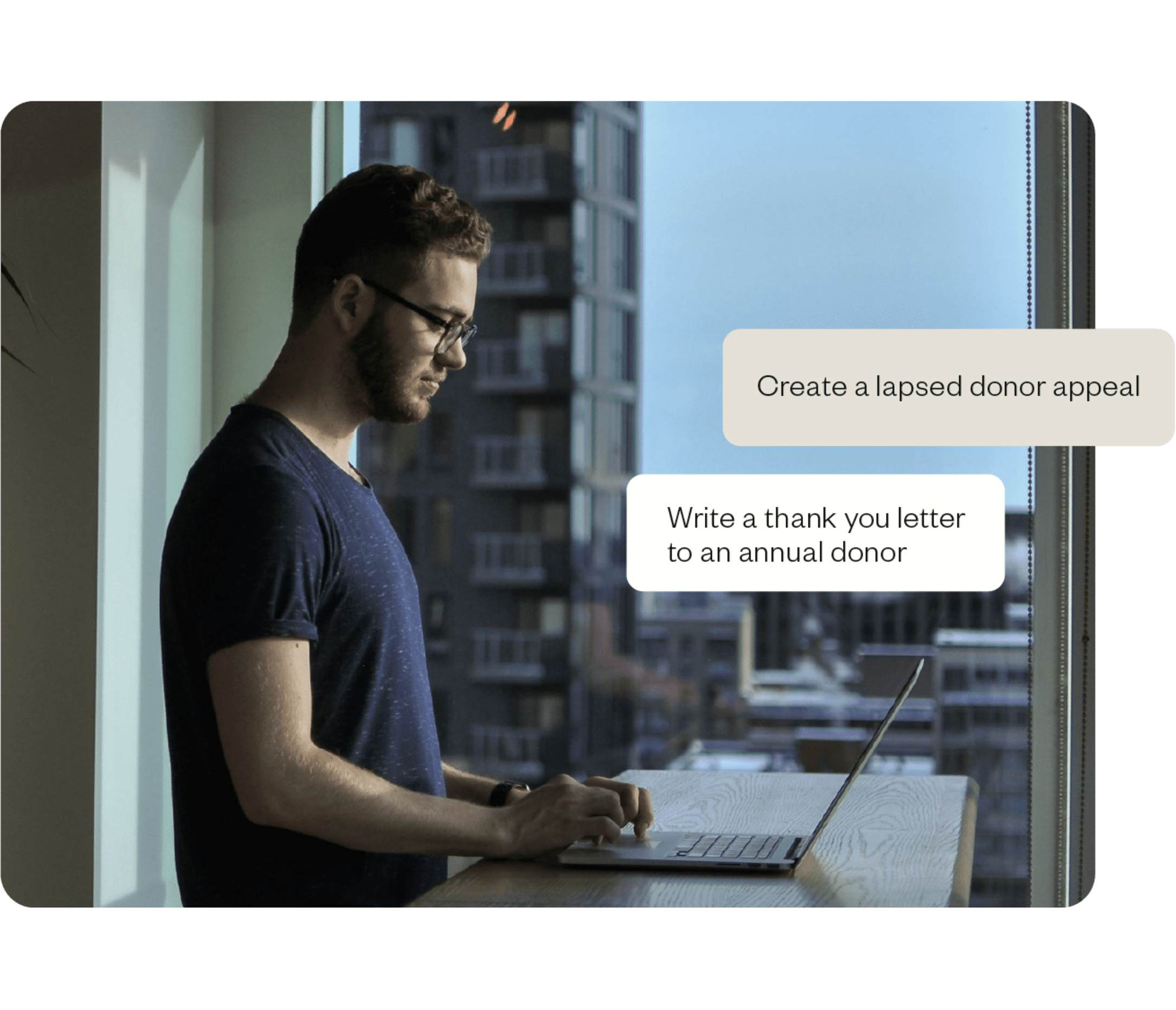 A man using his laptop.