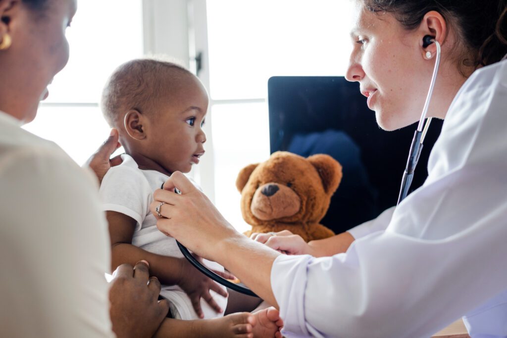 Healthcare professional helping a patient