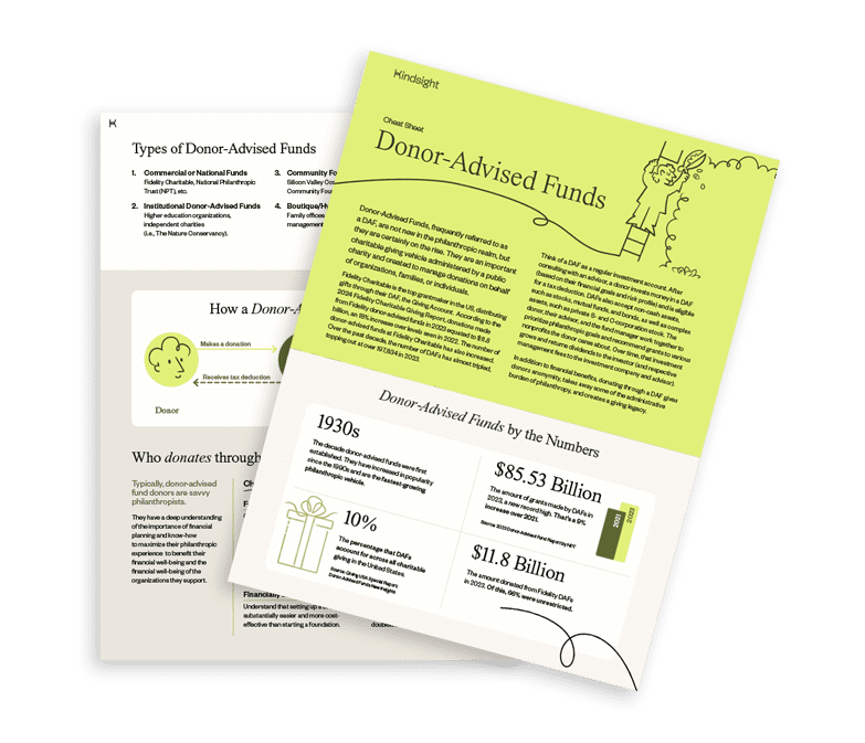 DAF donor-advised funds cheat sheet