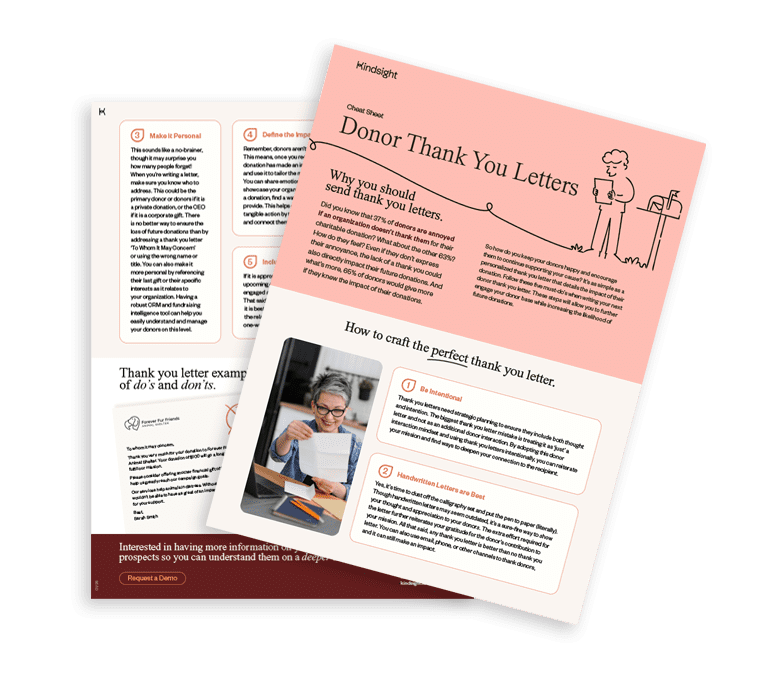 Donor thank you letters cheat sheet