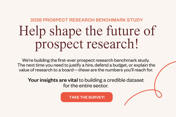 2026 Prospect Research Benchmark Study pop up 2