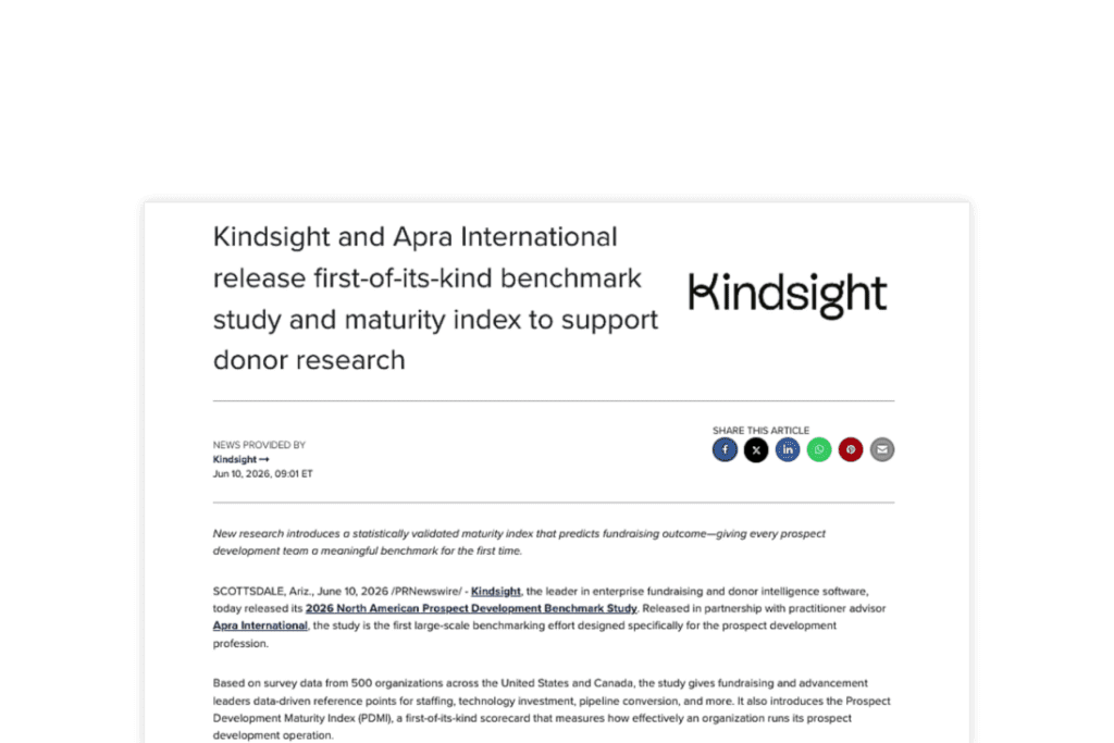 Kindsight and Apra International release first-of-its-kind benchmark study and maturity index to support donor research